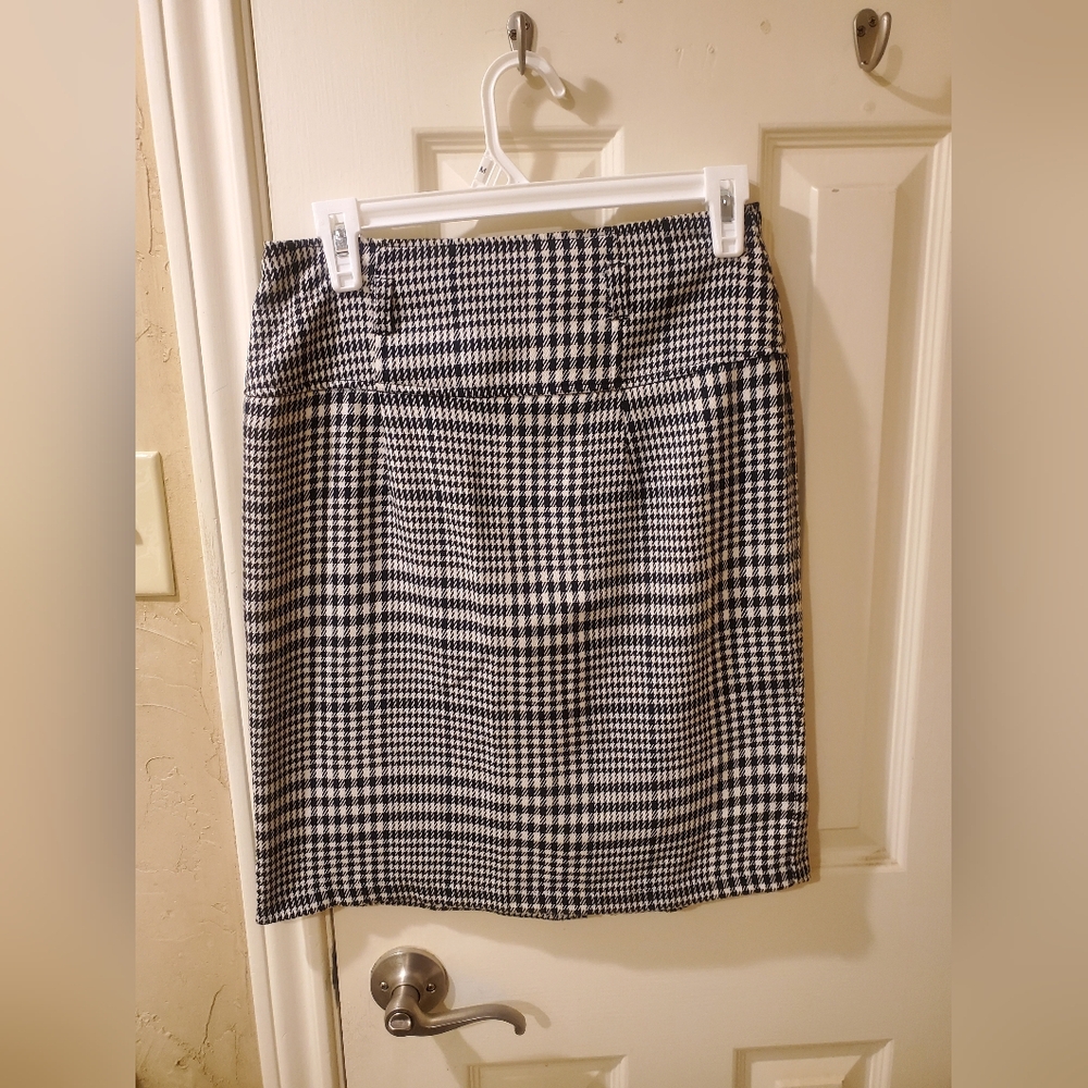 Heart Soul Monochrome Checkered Pencil Skirt